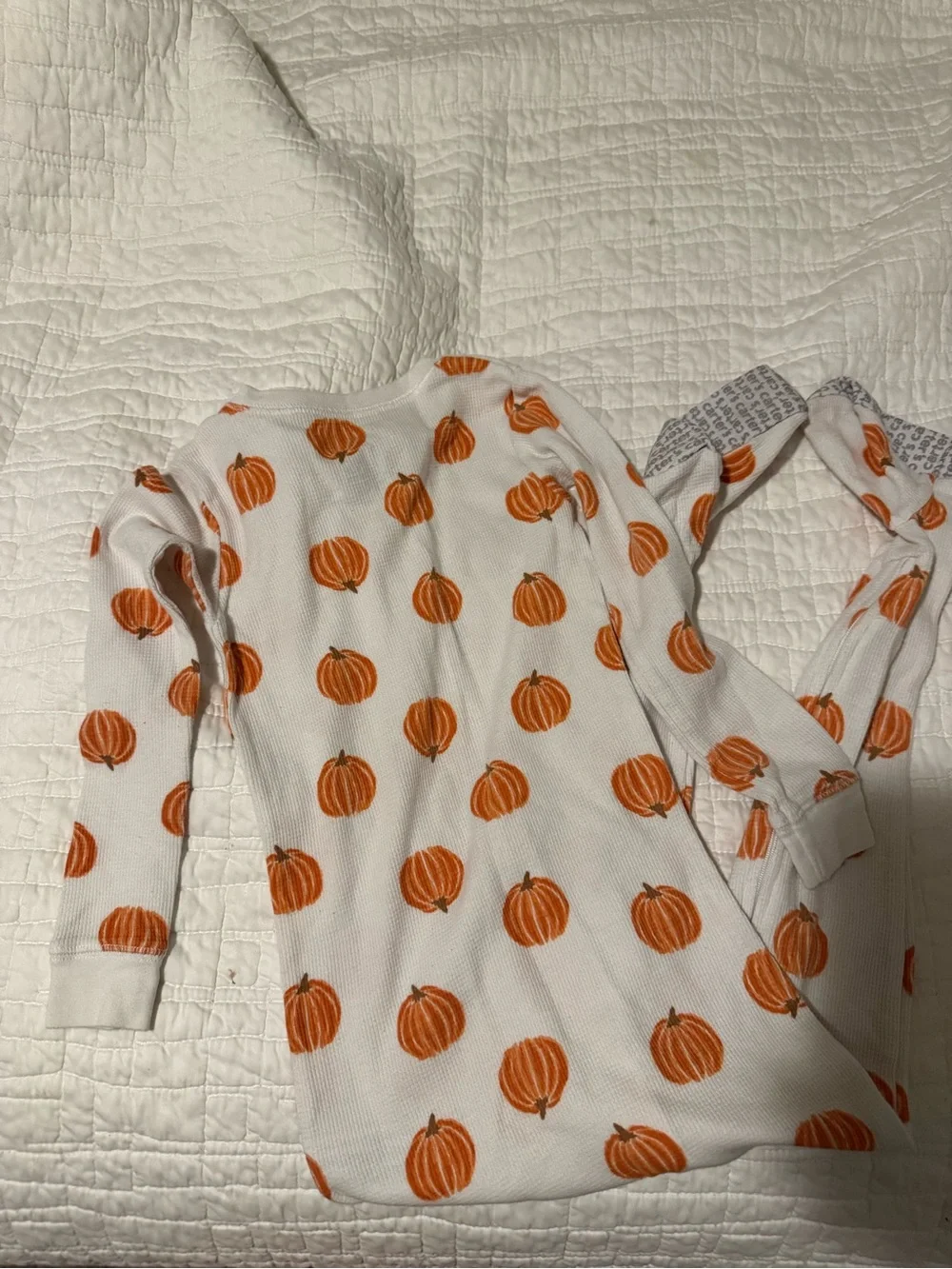 Carter's White Kids Pajama Set with Orange Pumpkin Print